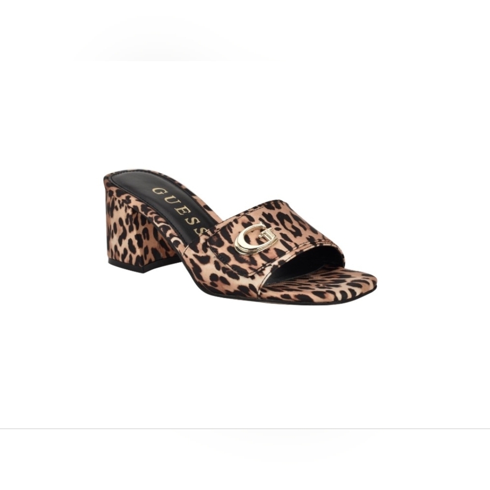 Guess Women's Gallai Block Heel Slip- on Sandals - Leopard, Size 6.5M